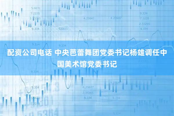配资公司电话 中央芭蕾舞团党委书记杨雄调任中国美术馆党委书记