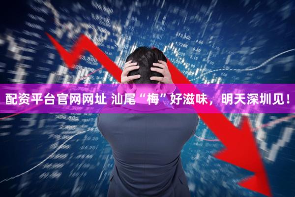 配资平台官网网址 汕尾“梅”好滋味，明天深圳见！